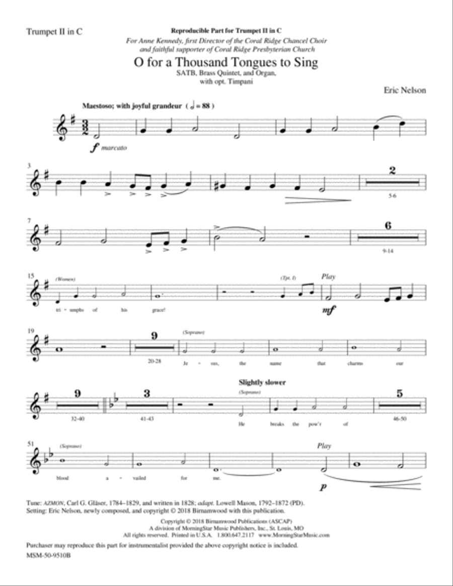 O for a Thousand Tongues to Sing Choir scores gallery preview page 5