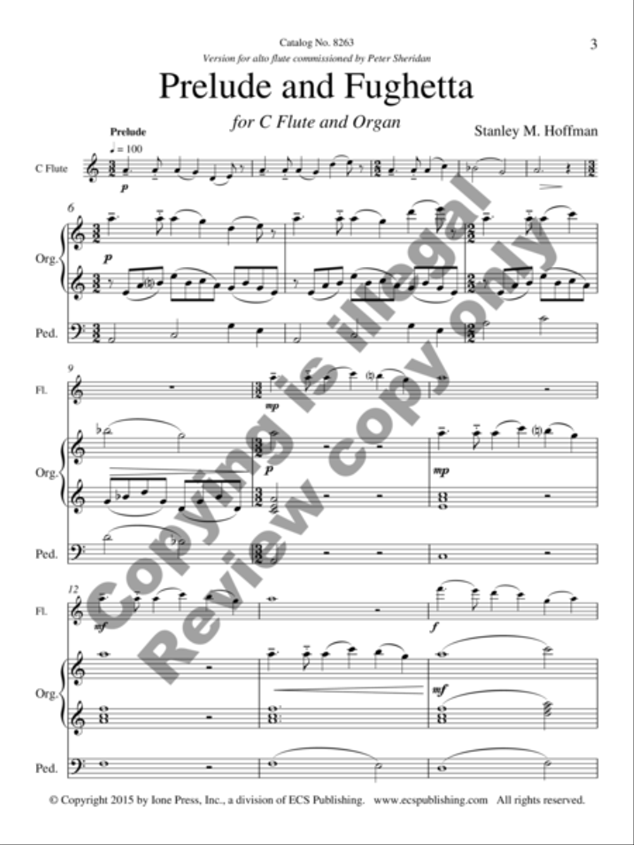 Prelude and Fughetta Flute scores gallery preview page 6