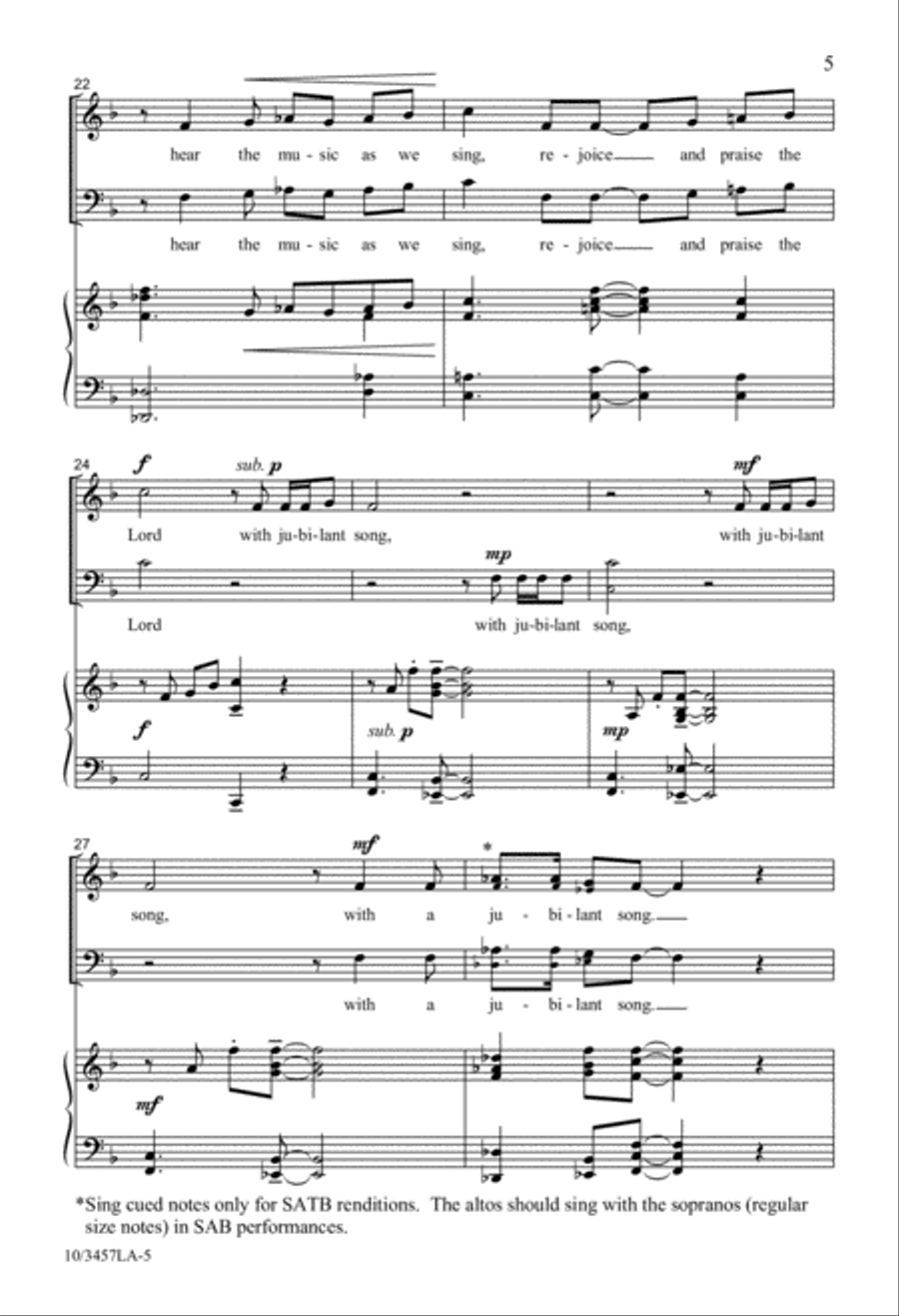 Praise the Lord with Jubilant Song 4-Part scores gallery preview page 5