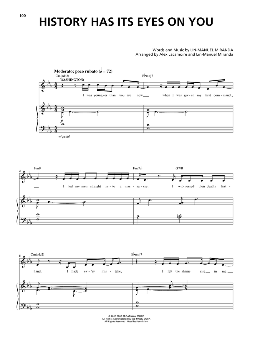 History Has Its Eyes On You (from Hamilton) Piano, Vocal scores gallery preview page 1
