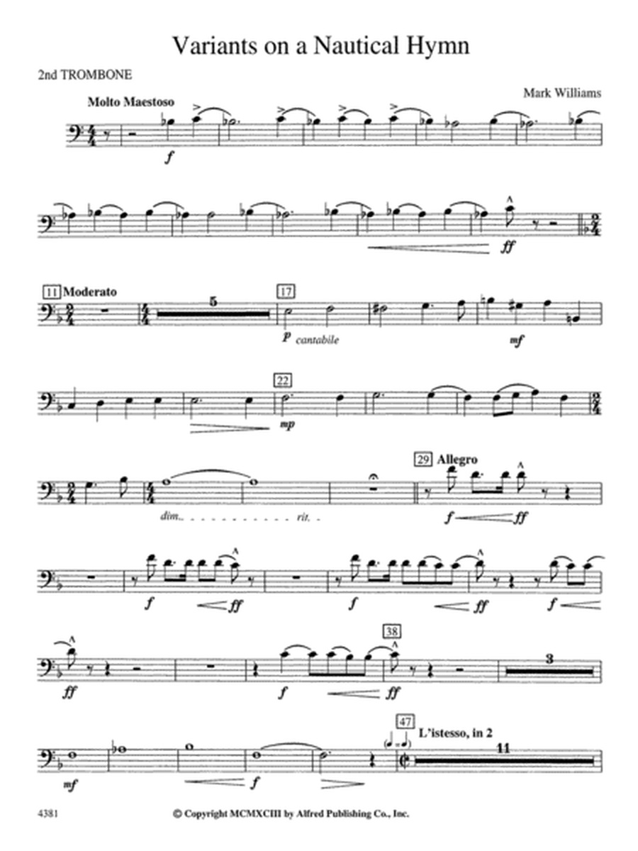 Variations on a Nautical Hymn: 2nd Trombone