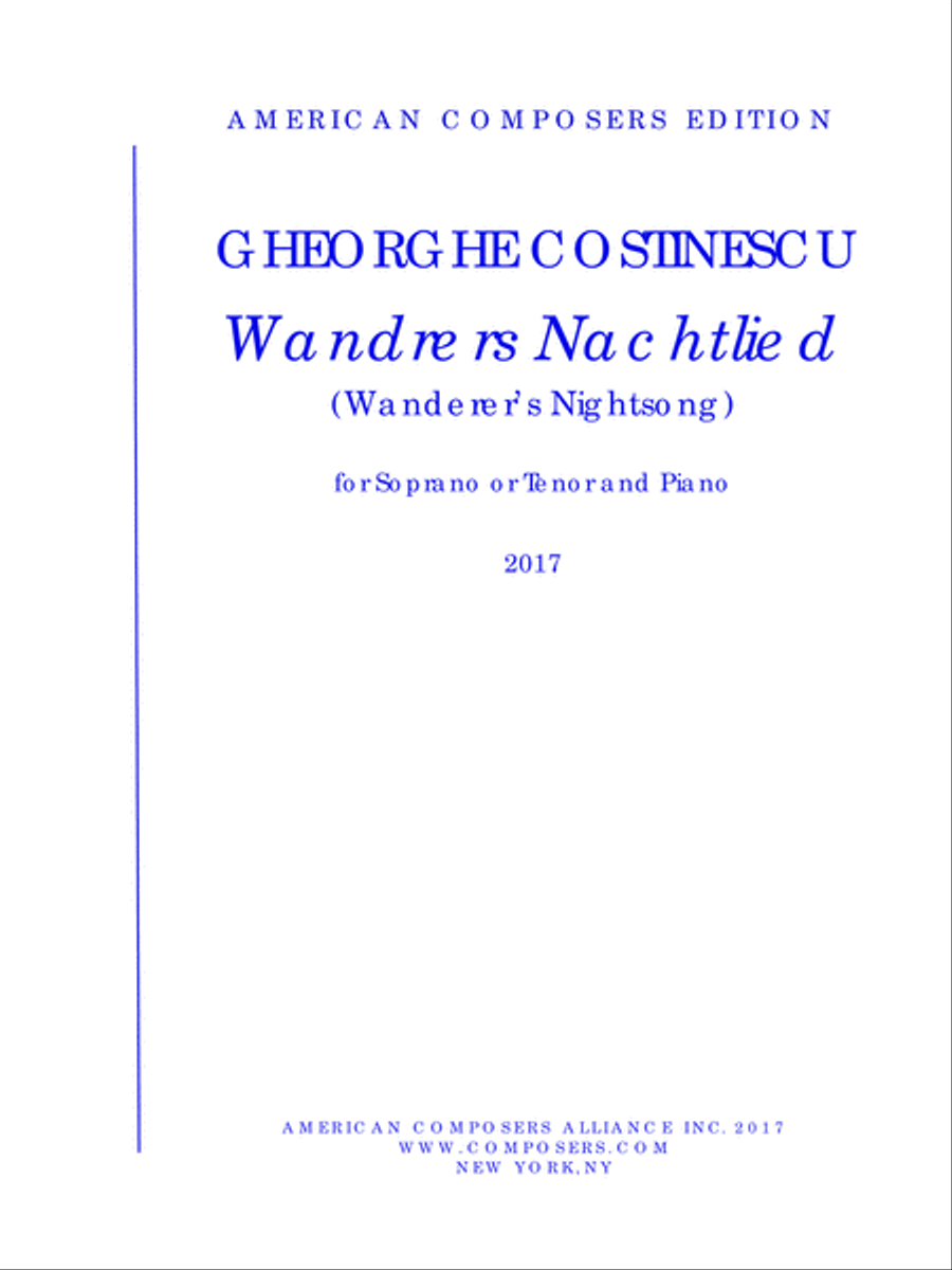 [Costinescu] Wandrers Nachtlied High Voice scores gallery preview page 1