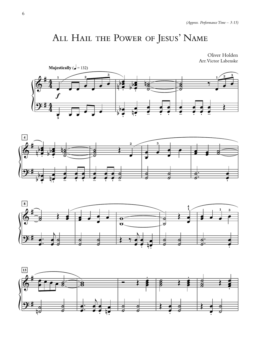 All Hail the Power of Jesus' Name - Piano Solo Piano Solo scores gallery preview page 1