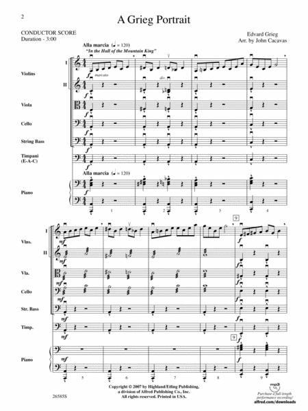 A Grieg Portrait: Score