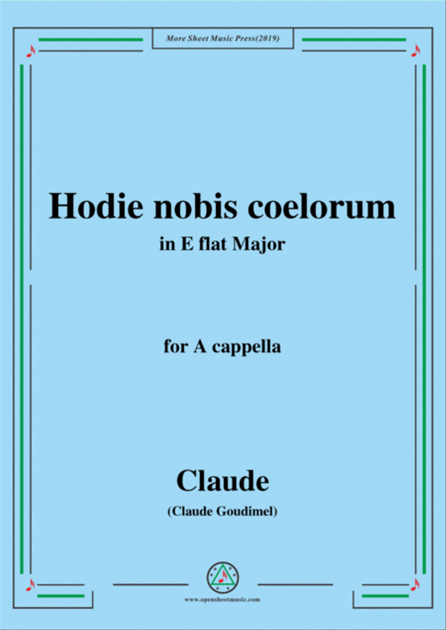 Goudimel-Hodie nobis coelorum,in E flat Major,for A cappella 4-Part scores gallery preview page 1