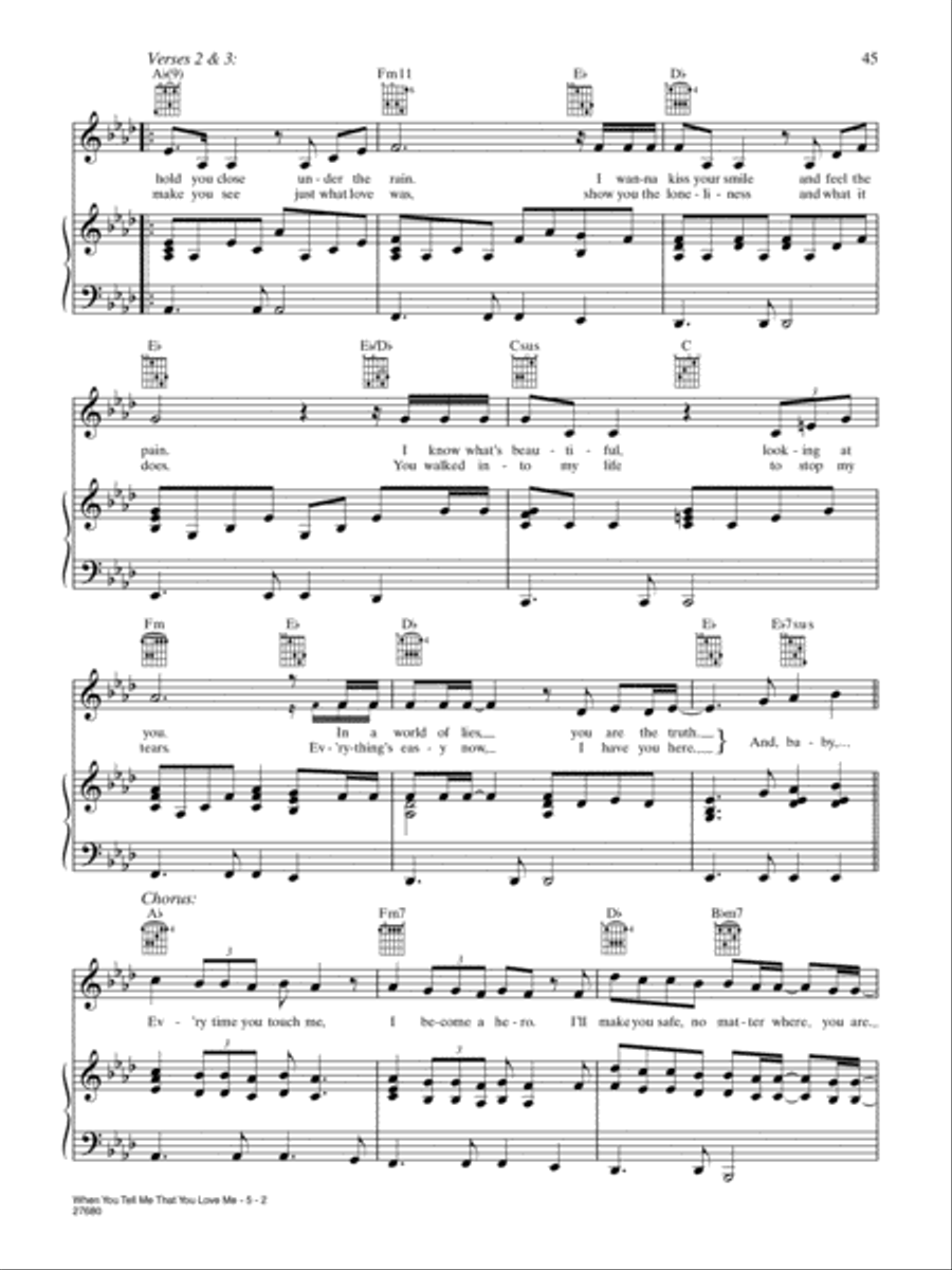 When You Tell Me That You Love Me Piano, Vocal, Guitar scores gallery preview page 2