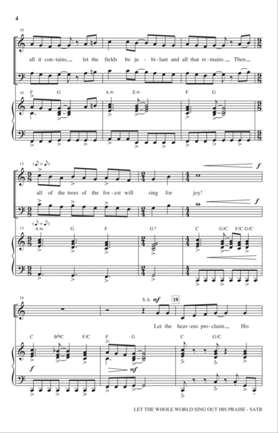 Let The Whole World Sing Out His Praise 4-Part scores gallery preview page 2