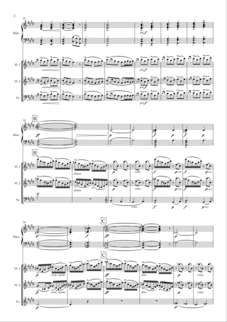 Morgenstimmung / Morning mood Piano Trio scores gallery preview page 2