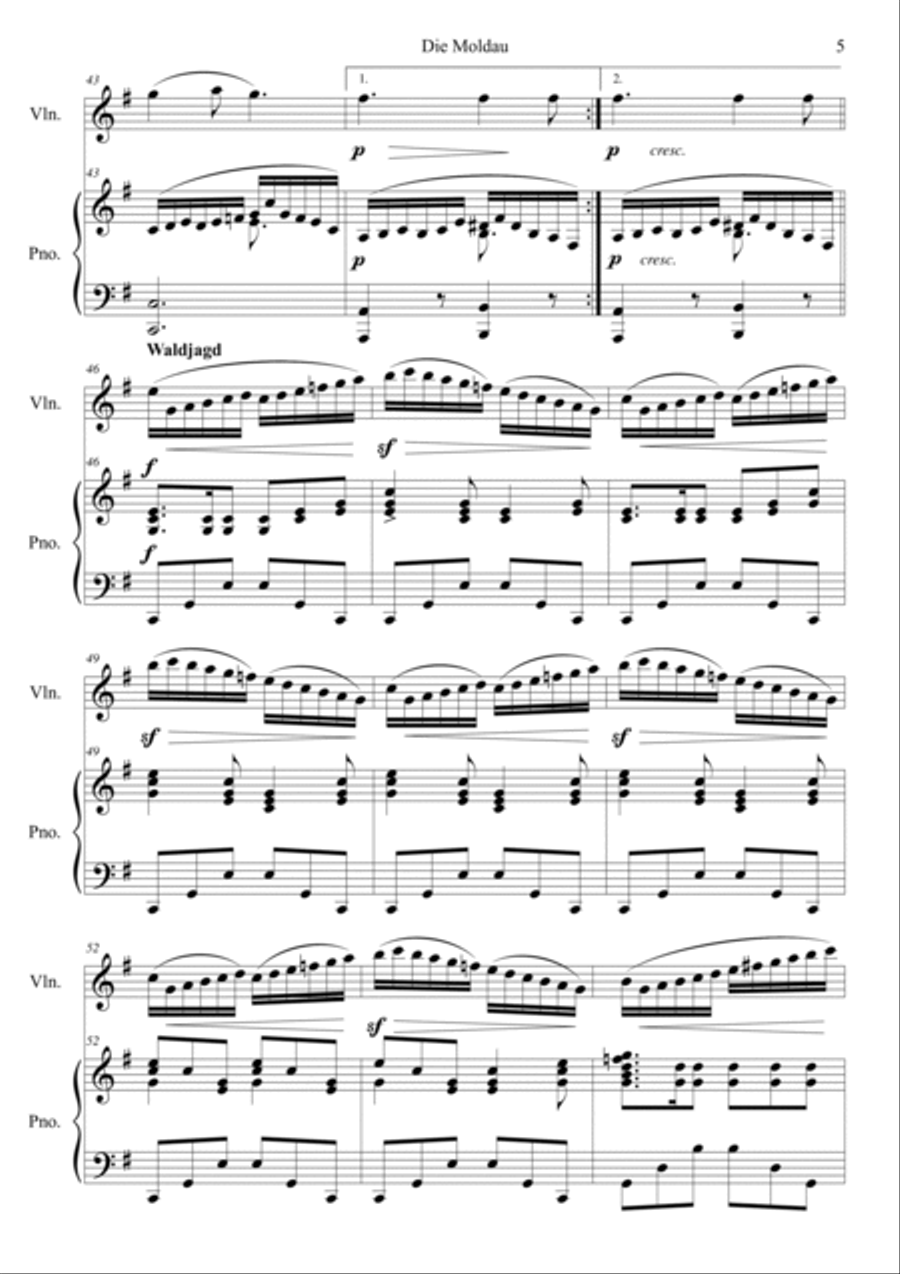 Die Moldau Die Moldau Violin Solo scores gallery preview page 5