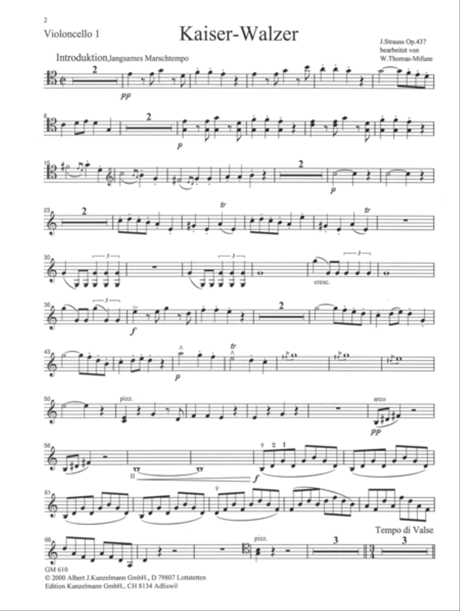 Emperor Waltz Cello scores gallery preview page 2