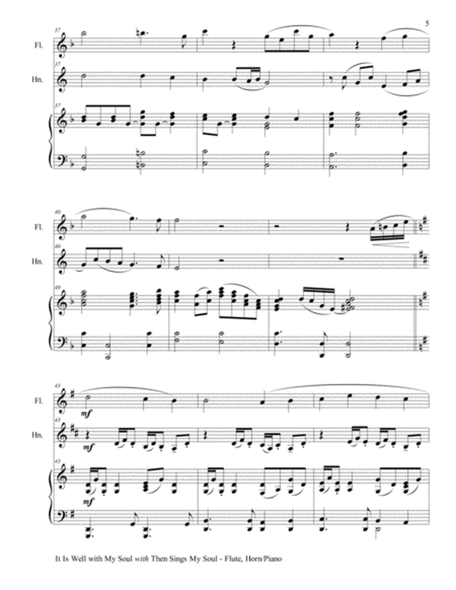 IT IS WELL WITH MY SOUL with THEN SINGS MY SOUL (Trio – Flute & Horn in F with Piano) Score and Part image number null