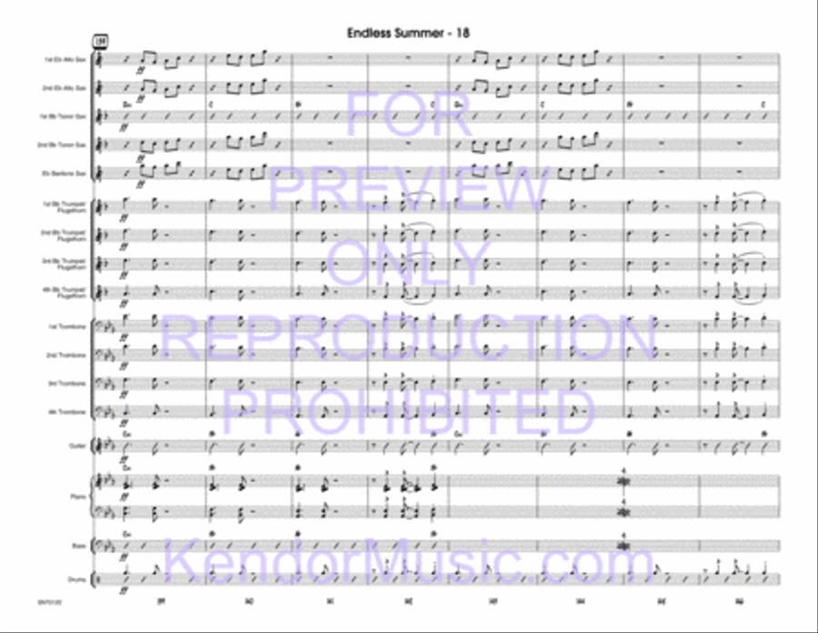Endless Summer (Full Score) Jazz Ensemble scores gallery preview page 19