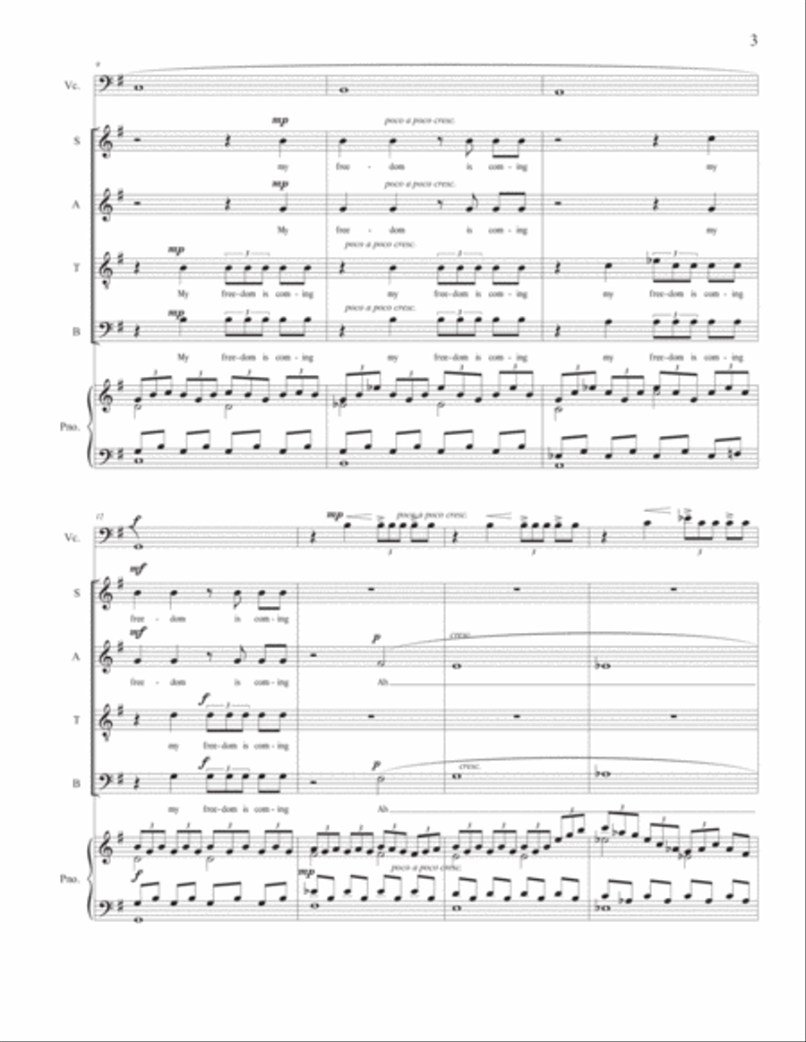 My Freedom Is Coming My Freedom Is Coming 4-Part scores gallery preview page 3