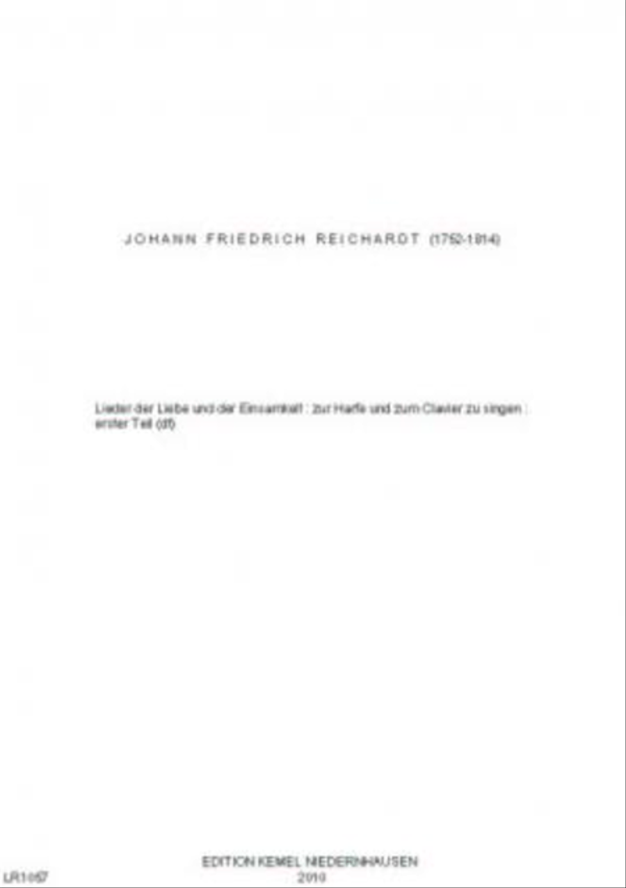 Lieder der Liebe und der Einsamkeit Voice scores gallery preview page 1