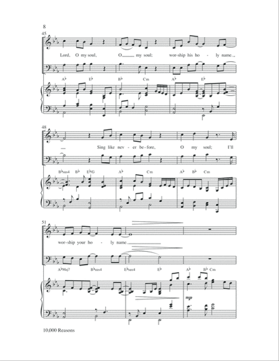 10,000 Reasons (Bless the Lord) 2-Part scores gallery preview page 8
