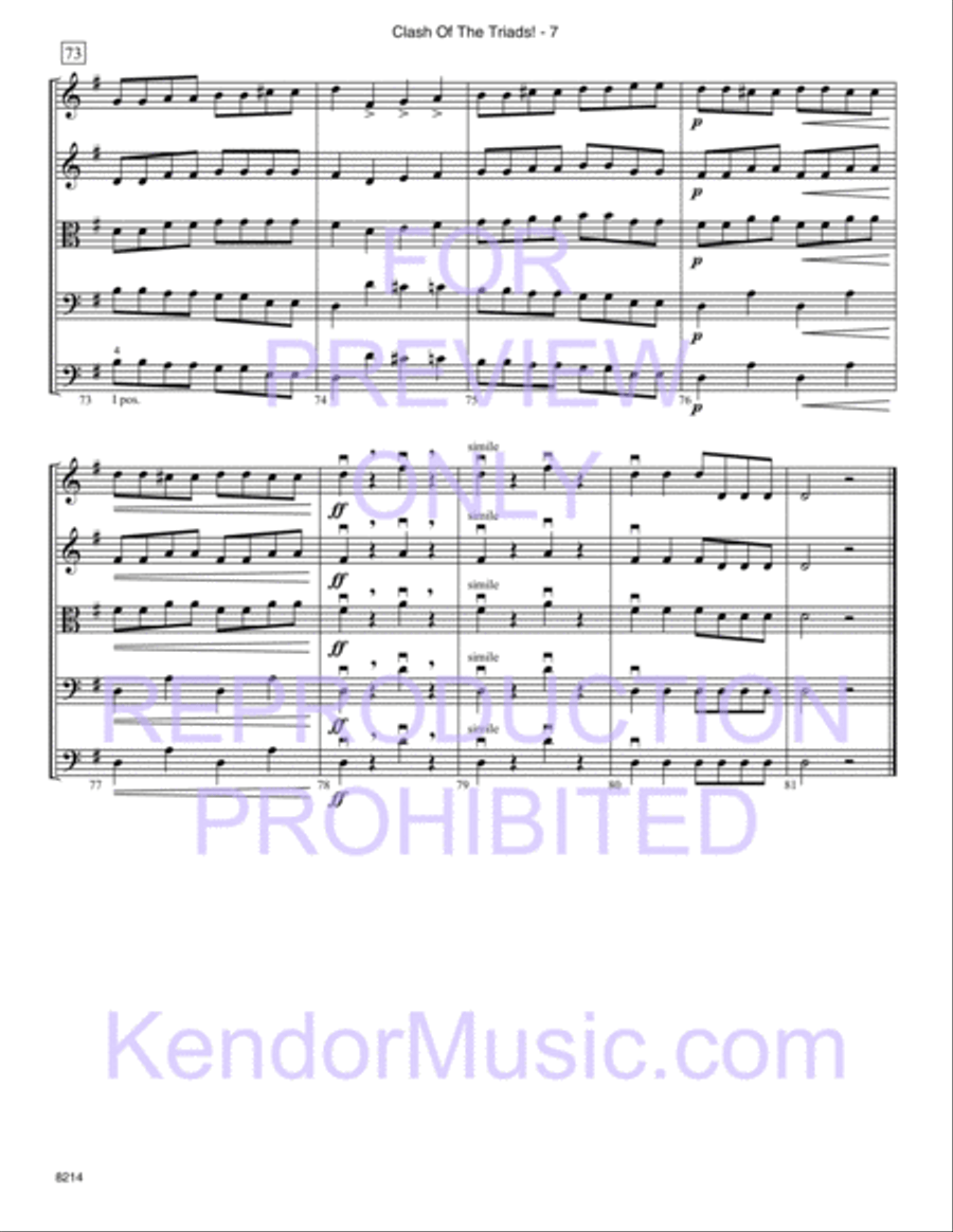 Clash Of The Triads! Clash Of The Triads! String Orchestra scores gallery preview page 8