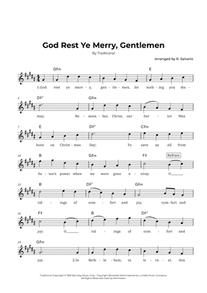 God Rest Ye Merry, Gentlemen (key of G-sharp minor)
