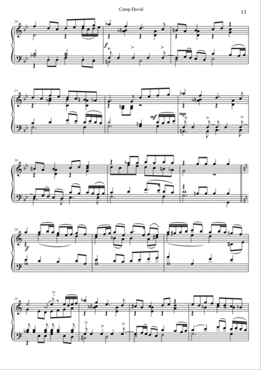 Camp David for piano (2 hands) Piano Solo scores gallery preview page 2