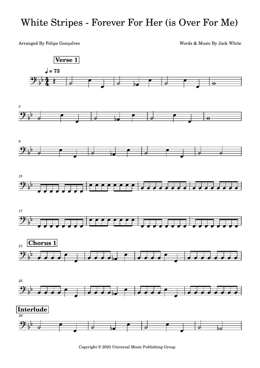 Forever For Her (Is Over For Me) Bass Guitar scores gallery preview page 1