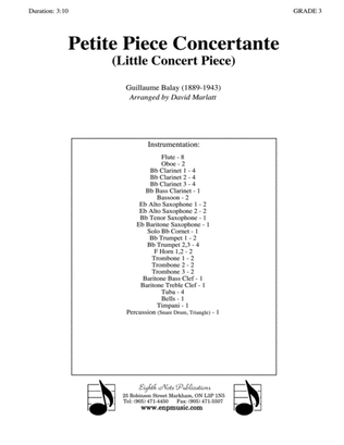 Book cover for Petite Piece Concertante (Little Concert Piece) (Solo Cornet and Concert Band): Score