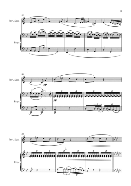 Sonata No.8 "Pathetique", 2nd movement (Beethoven) - tenor sax and piano with FREE BACKING TRACK image number null