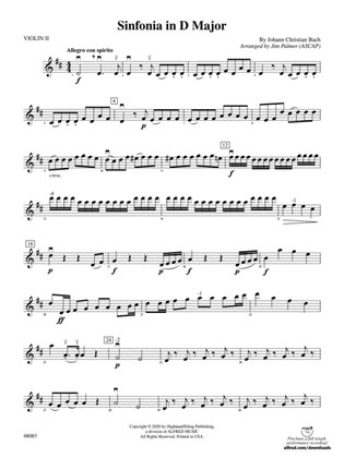 Sinfonia in D Major: 2nd Violin