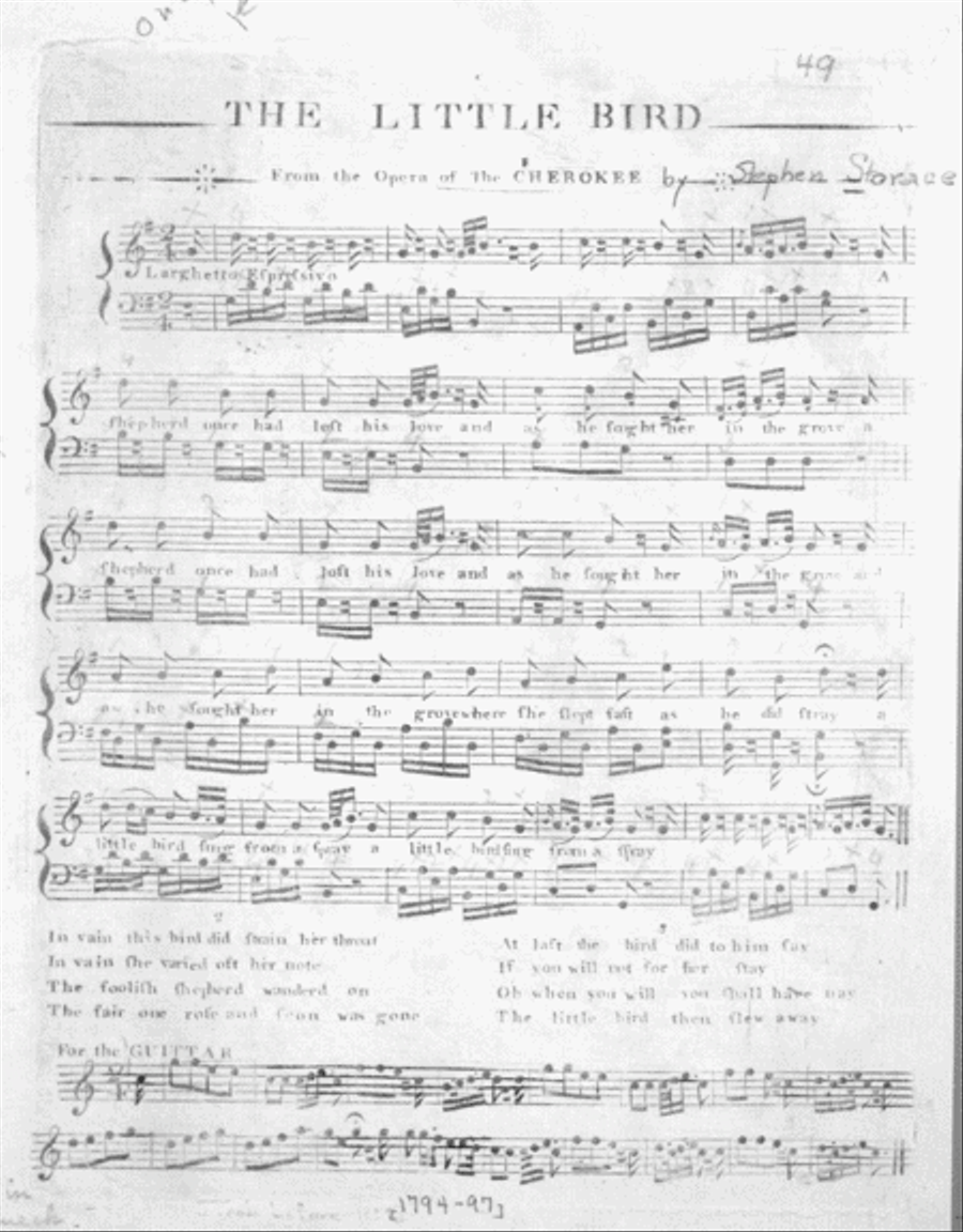 The Little Bird. From the Opera of The Cherokee Voice scores gallery preview page 1