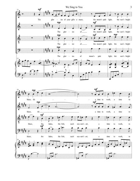 We Sing to You (SATB/piano) - Brenda Portman