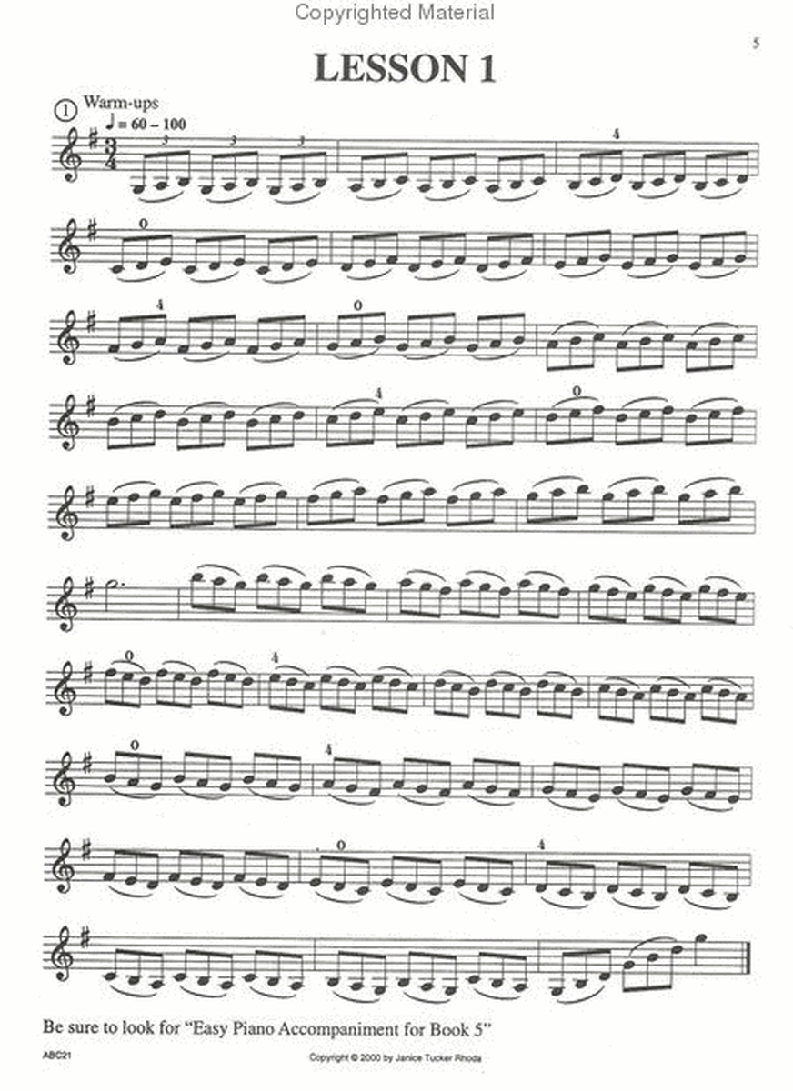 The ABC's of Violin for the Budding Virtuoso, Book 5