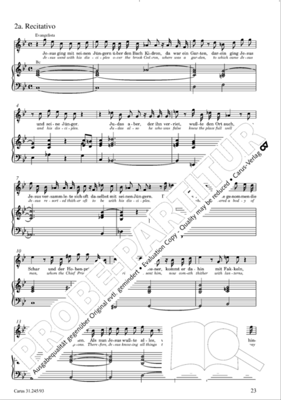 St. John Passion (Johannes-Passion) 4-Part scores gallery preview page 24