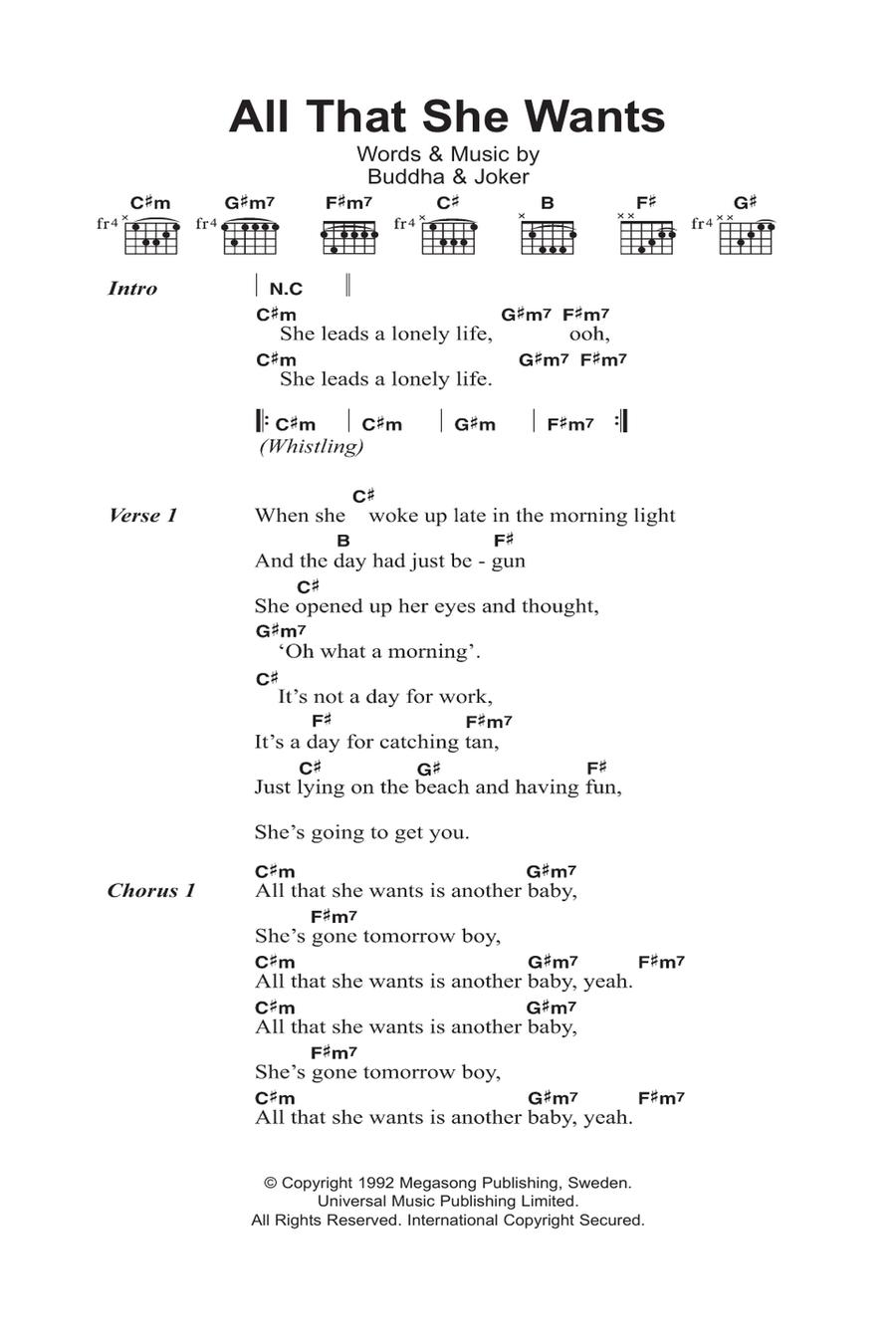 All That She Wants All That She Wants Acoustic Guitar scores gallery preview page 1
