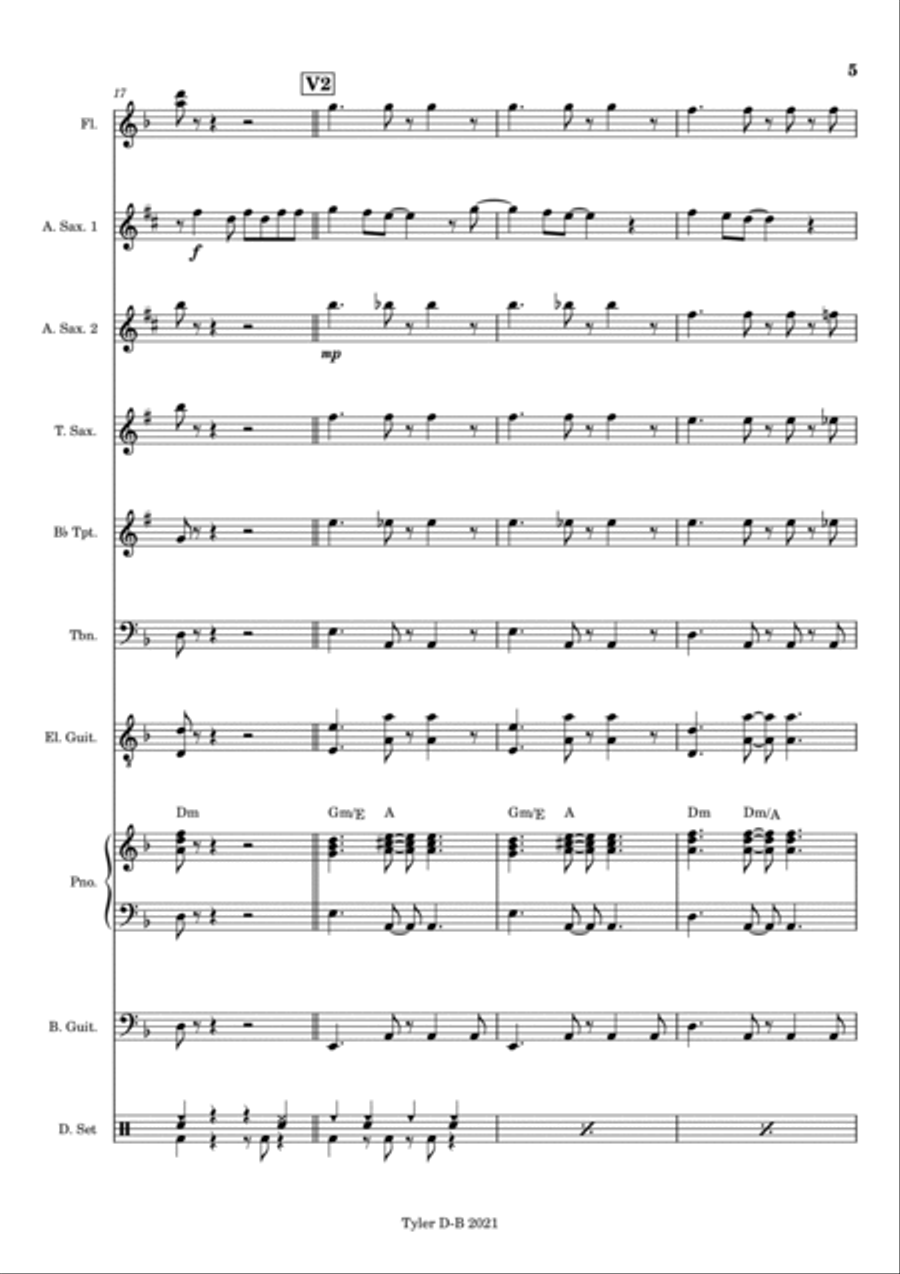 Sway (quien Sera) - Score Only Jazz Ensemble scores gallery preview page 5