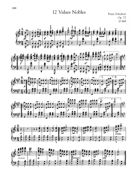 12 Valses Nobles, Op. 77, D. 969