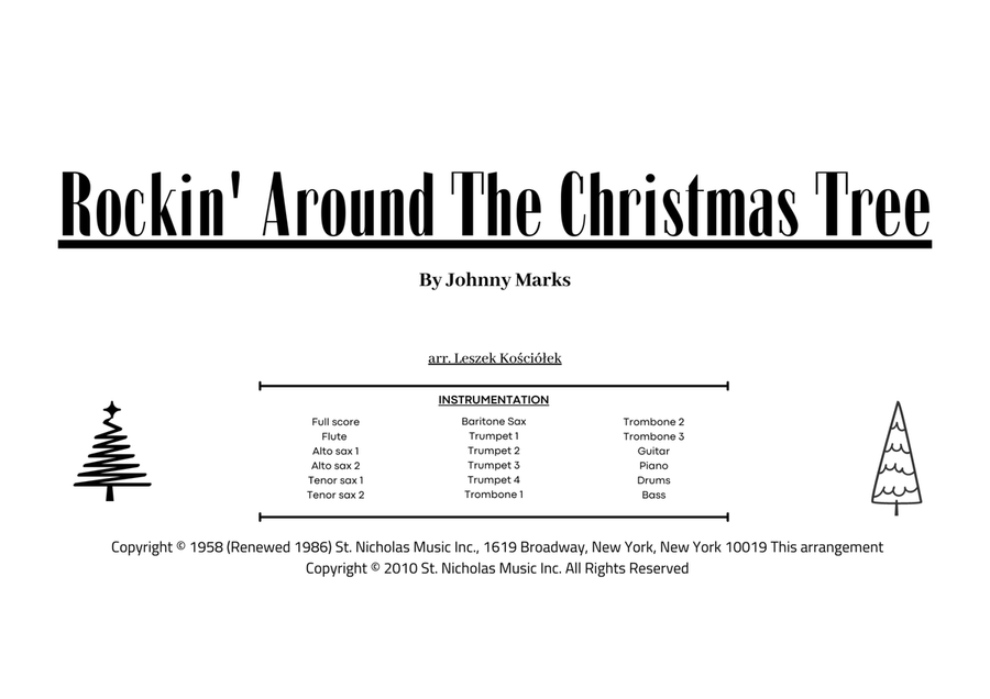 Rockin' Around The Christmas Tree - Score Only Jazz Ensemble scores gallery preview page 1