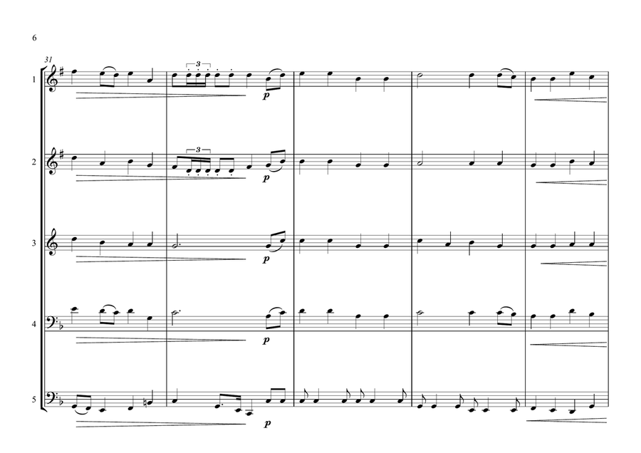 South African National Anthem for Brass Quintet Brass Quintet scores gallery preview page 6