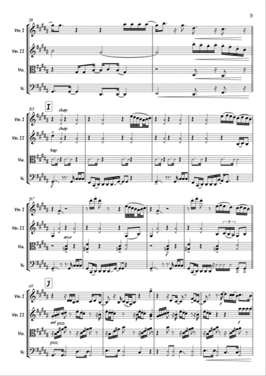 Cry Me A River String Quartet scores gallery preview page 5