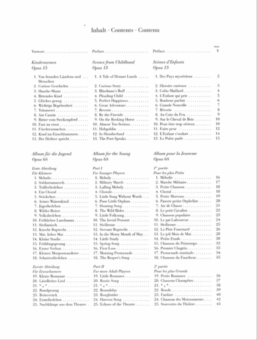 Album for the Young Op. 68 and Scenes from Childhood Op. 15 Piano Solo scores gallery preview page 2