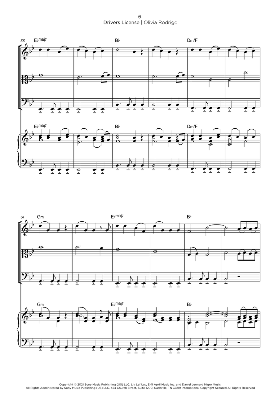 Drivers License Cello scores gallery preview page 6