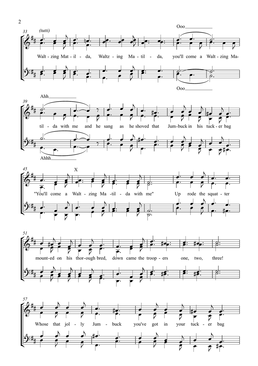 Waltzing Matilda Waltzing Matilda SSAA scores gallery preview page 2