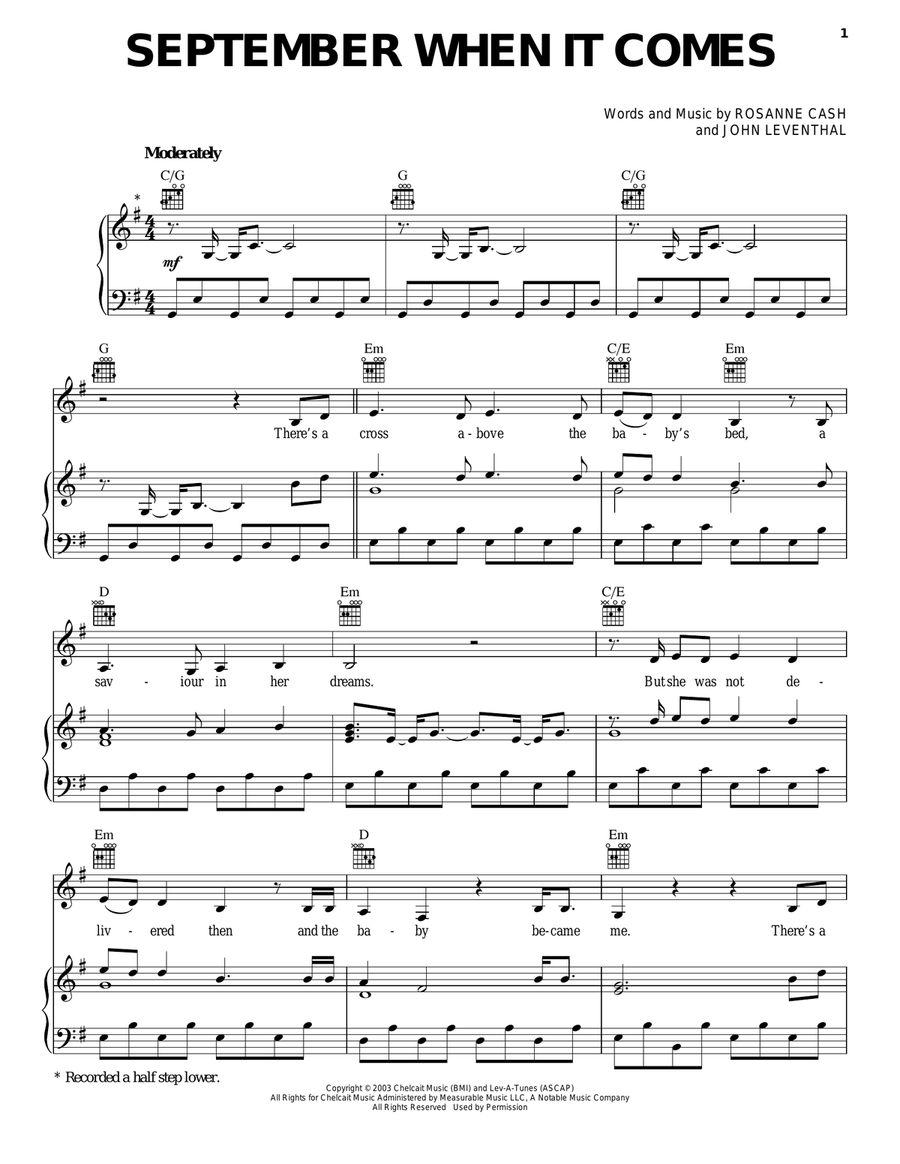 September When It Comes September When It Comes Piano, Vocal, Guitar scores gallery preview page 1