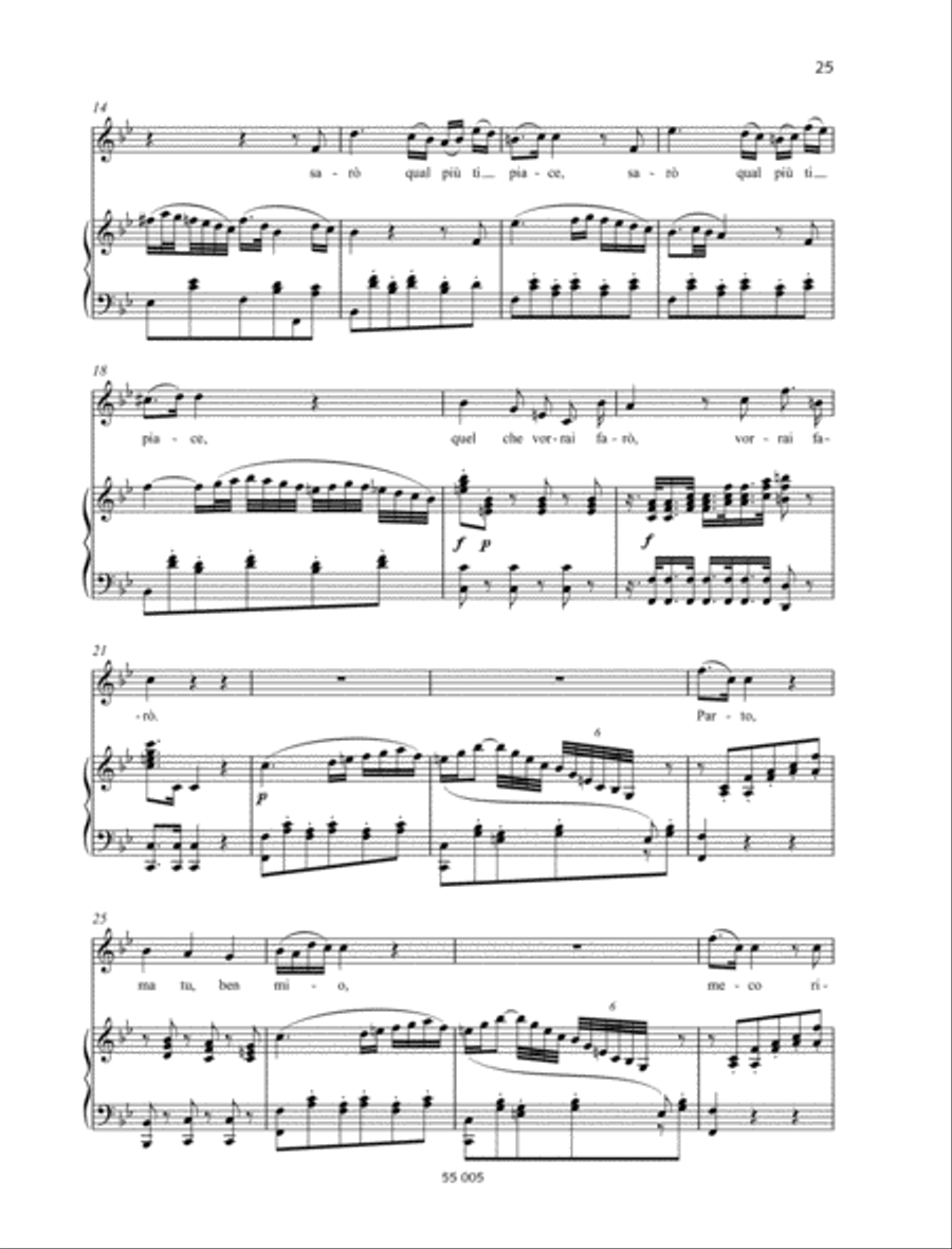 Parto, ma tu, ben mio Mezzo-Soprano Voice scores gallery preview page 2