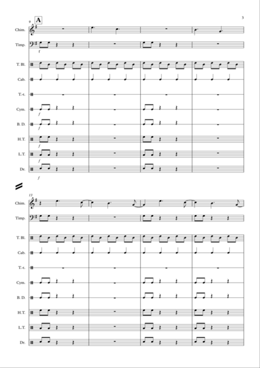 Just Like Clockwork Percussion Ensemble scores gallery preview page 3