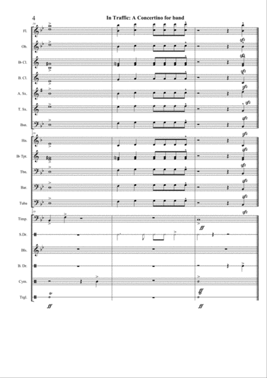 In Traffic: A Concertino for Band Concert Band scores gallery preview page 4