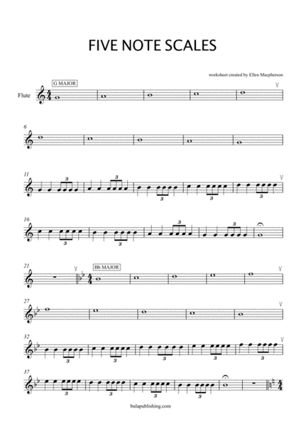 FIVE NOTE SCALES - for Beginner Flute