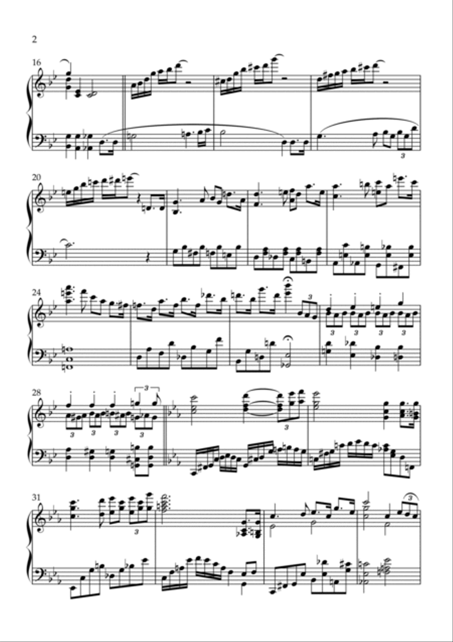 The Force Theme Piano Solo scores gallery preview page 2