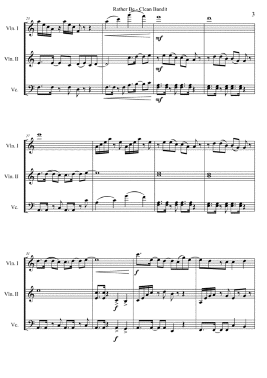 Rather Be Rather Be String Trio scores gallery preview page 3