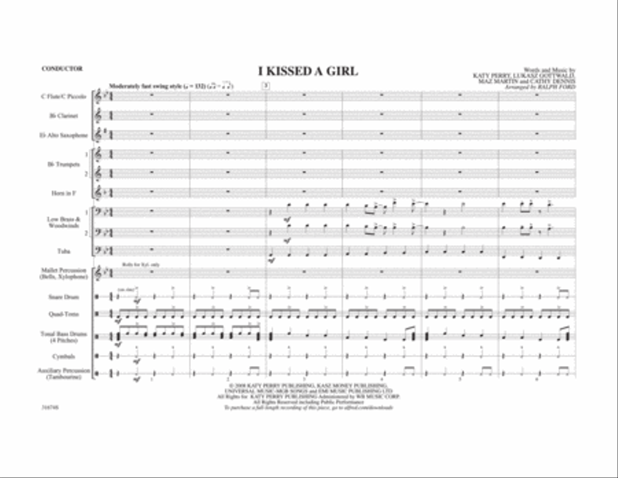 I Kissed a Girl Marching Band scores gallery preview page 2