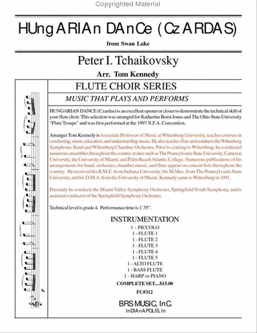 Hungarian Dance (Czardus) Flute Choir scores gallery preview page 2
