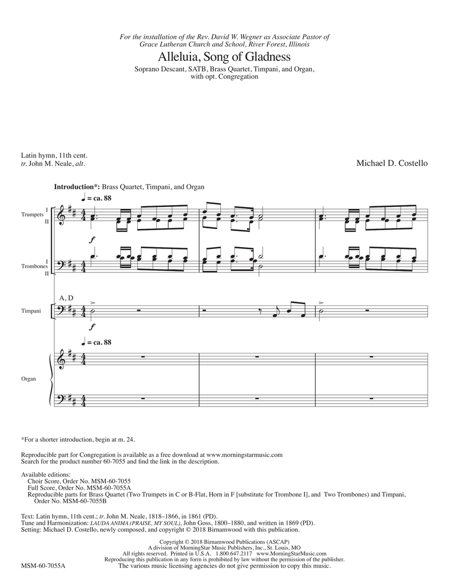 Alleluia, Song of Gladness