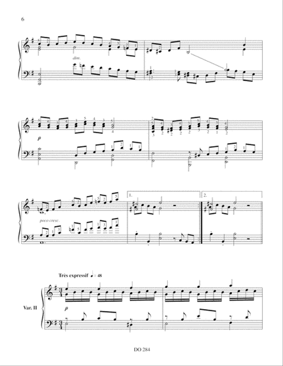 Thème et variations Piano Solo scores gallery preview page 6